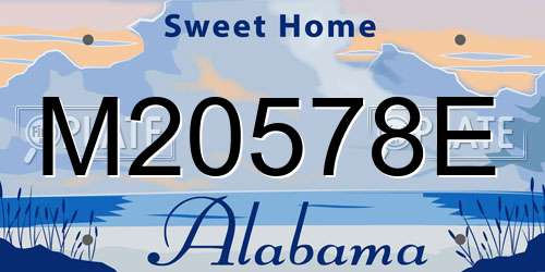 M20578E Alabama License Plate