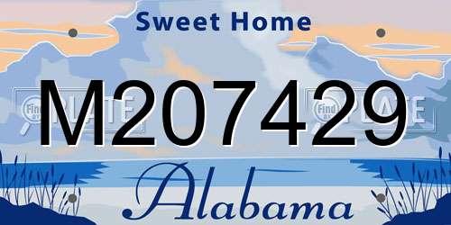 M207429 Alabama License Plate