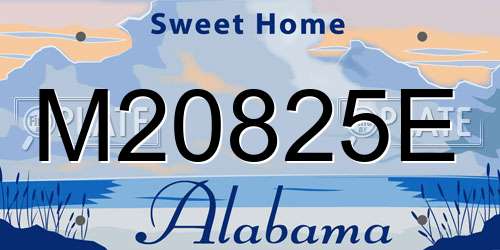 M20825E Alabama License Plate