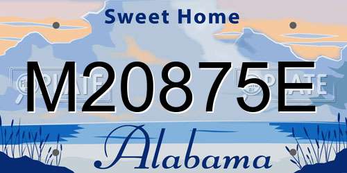 M20875E Alabama License Plate