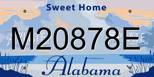 M20878E Alabama License Plate