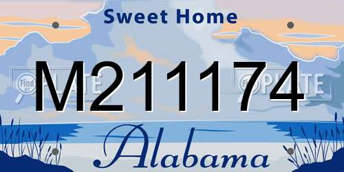 M211174 Alabama License Plate