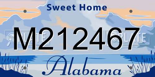 M212467 Alabama License Plate
