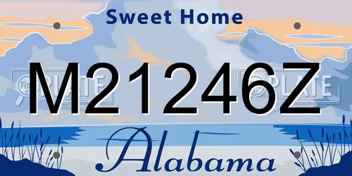 M21246Z Alabama License Plate