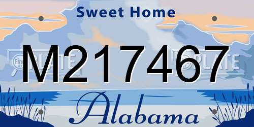 M217467 Alabama License Plate