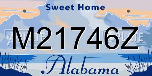M21746Z Alabama License Plate