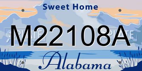 M22108A Alabama License Plate