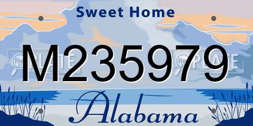 M235979 Alabama License Plate