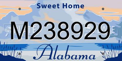 M238929 Alabama License Plate