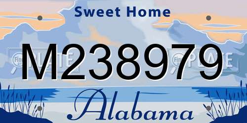 M238979 Alabama License Plate