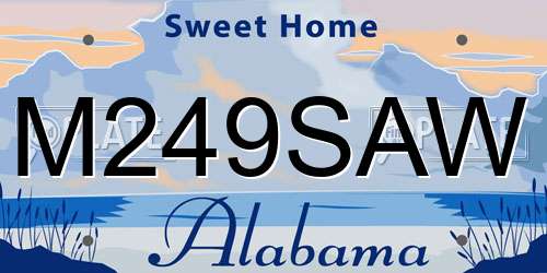 M249SAW Alabama License Plate