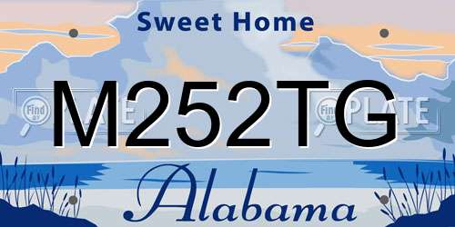 M252TG Alabama License Plate