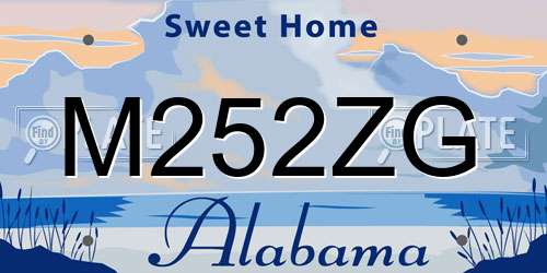 M252ZG Alabama License Plate
