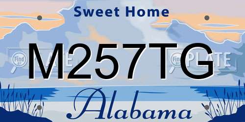 M257TG Alabama License Plate