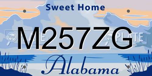 M257ZG Alabama License Plate
