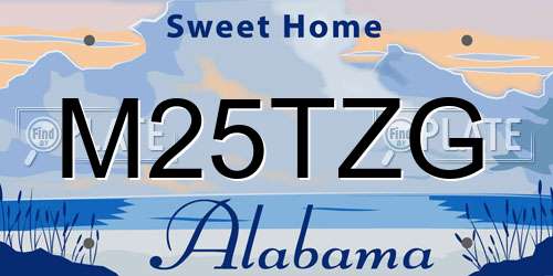 M25TZG Alabama License Plate