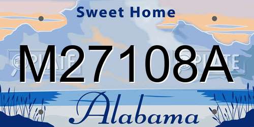 M27108A Alabama License Plate