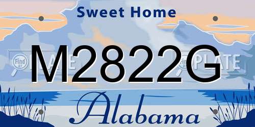 M2822G Alabama License Plate