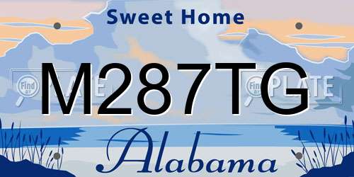 M287TG Alabama License Plate