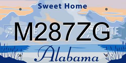 M287ZG Alabama License Plate