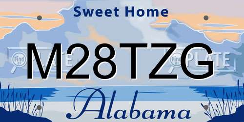 M28TZG Alabama License Plate