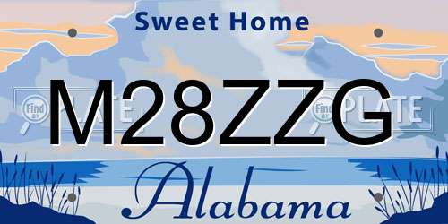M28ZZG Alabama License Plate