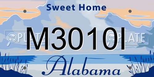 M3010I Alabama License Plate
