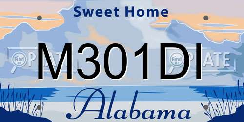 M301DI Alabama License Plate