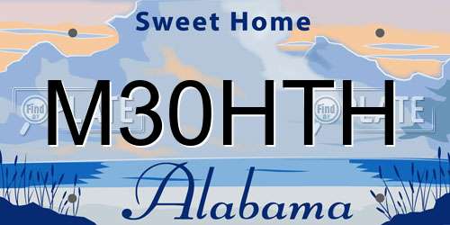 M30HTH Alabama License Plate