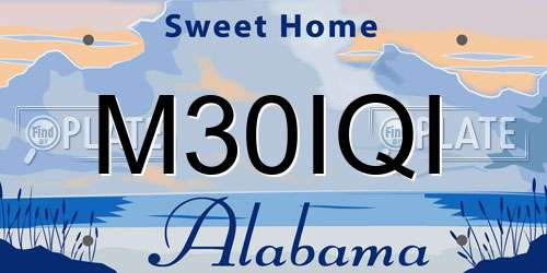 M30IQI Alabama License Plate