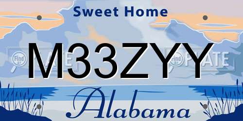 M33ZYY Alabama License Plate