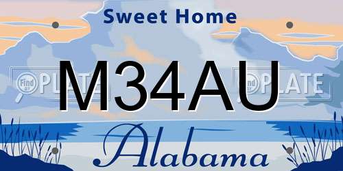 M34AU Alabama License Plate