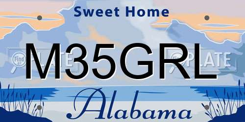 M35GRL Alabama License Plate