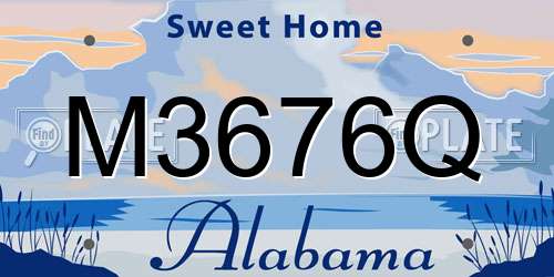M3676Q Alabama License Plate