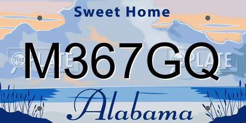 M367GQ Alabama License Plate