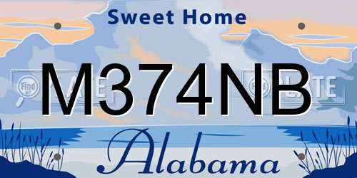 M374NB Alabama License Plate