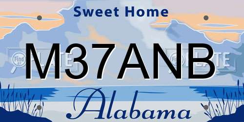 M37ANB Alabama License Plate