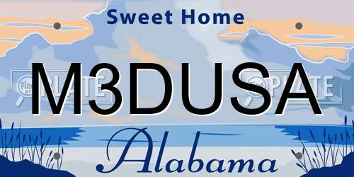 M3DUSA Alabama License Plate