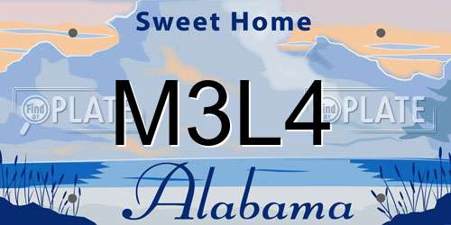 M3L4 Alabama License Plate