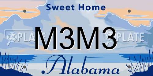 M3M3 Alabama License Plate