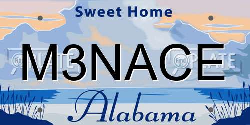 M3NACE Alabama License Plate