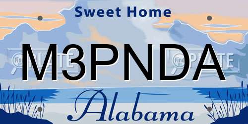 M3PNDA Alabama License Plate