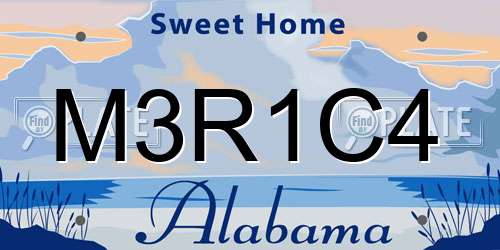 M3R1C4 Alabama License Plate