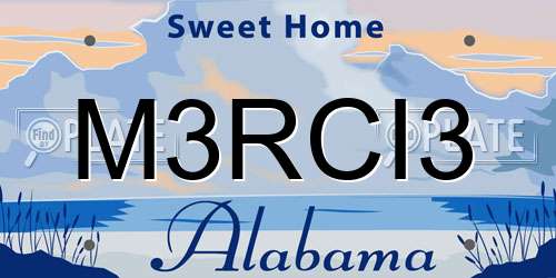 M3RCI3 Alabama License Plate