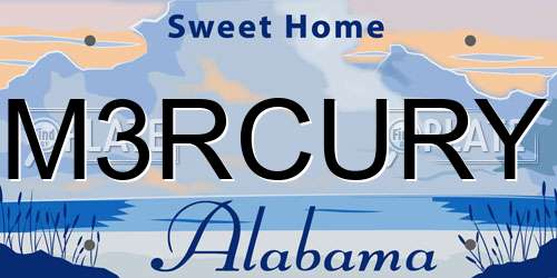 M3RCURY Alabama License Plate
