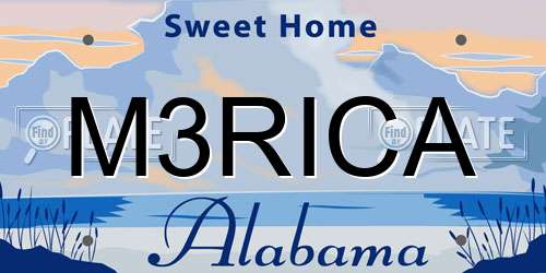 M3RICA Alabama License Plate