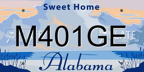 M401GE Alabama License Plate