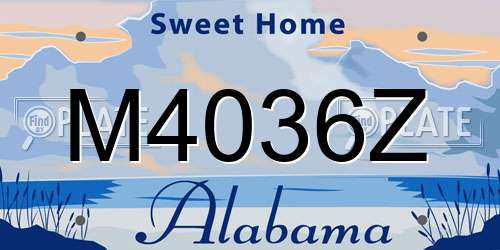 M4036Z Alabama License Plate