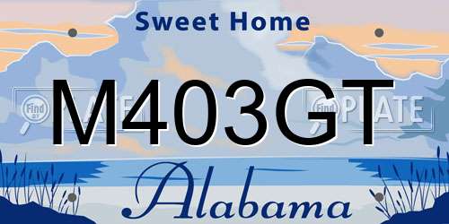 M403GT Alabama License Plate