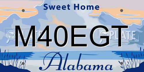 M40EGT Alabama License Plate